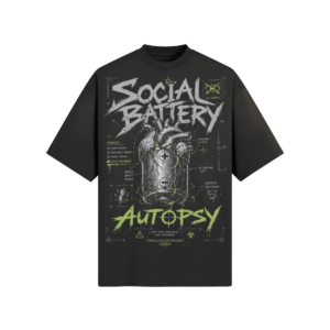 Social Battery Autopsy Graphic T-Shirt | 260 GSM Boxy Fit