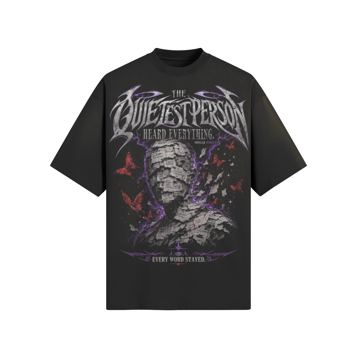 Quietest Person | 260 GSM Washed Boxy Graphic T-Shirt